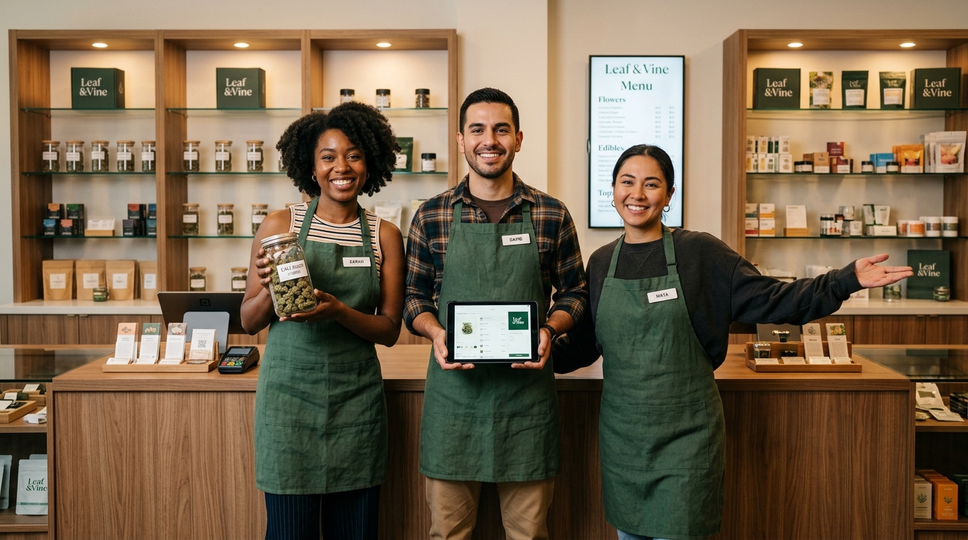 Team of professional bud tenders ready to help